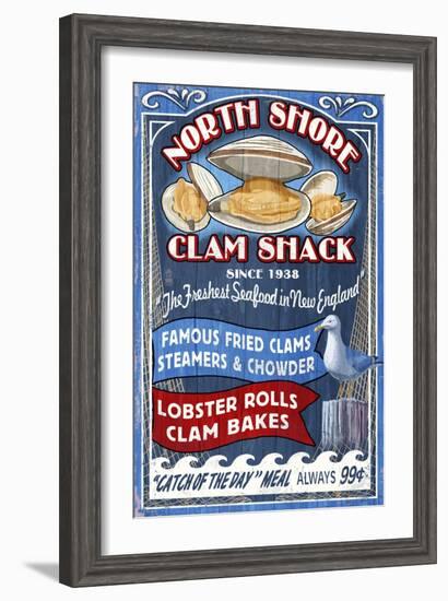 New England - Clam Shack-Lantern Press-Framed Art Print