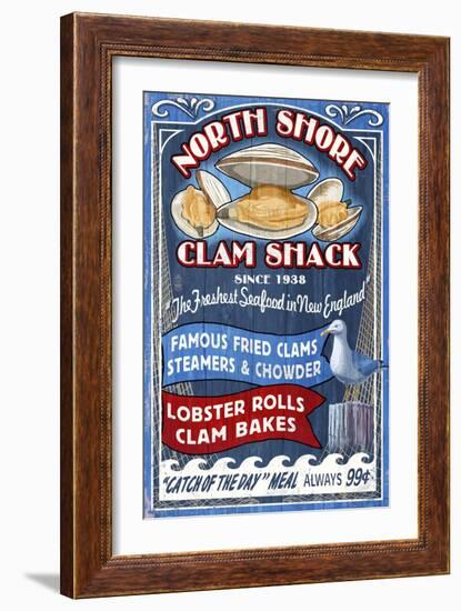 New England - Clam Shack-Lantern Press-Framed Art Print