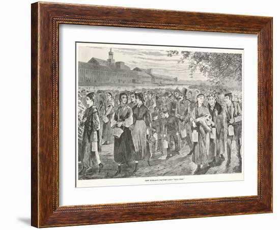 New England Factory Workers Leaving Their Workplace at Bell-Time-Winslow Homer-Framed Art Print