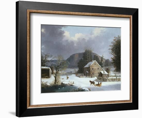 New England Farm by a Winter Road-Mary Cassatt-Framed Giclee Print