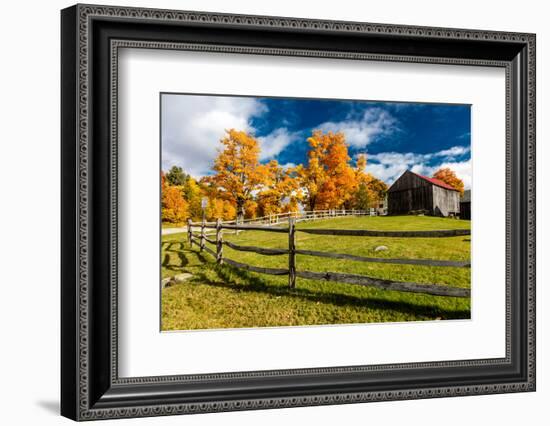 New England farm with Autumn Sugar Maples-null-Framed Photographic Print