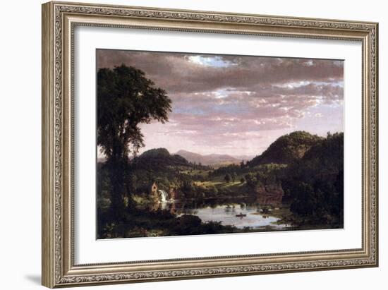 New England Landscape-Frederic Edwin Church-Framed Art Print