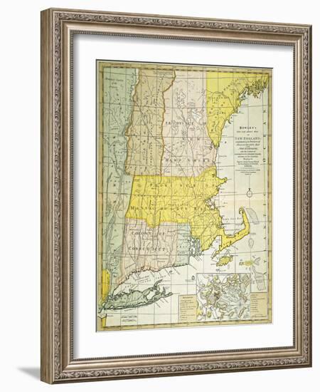 New England Map, C1775-null-Framed Giclee Print