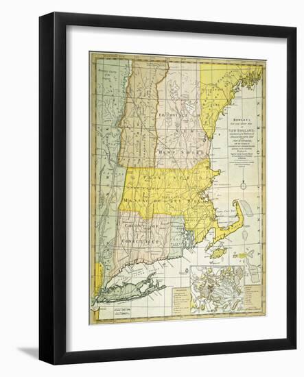 New England Map, C1775-null-Framed Giclee Print