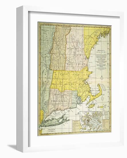 New England Map, C1775-null-Framed Giclee Print