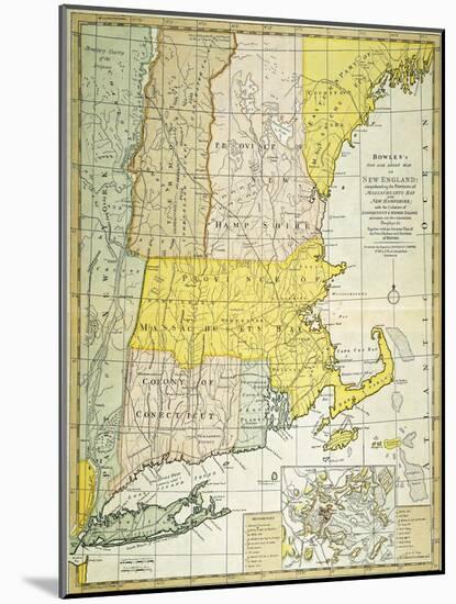 New England Map, C1775-null-Mounted Giclee Print