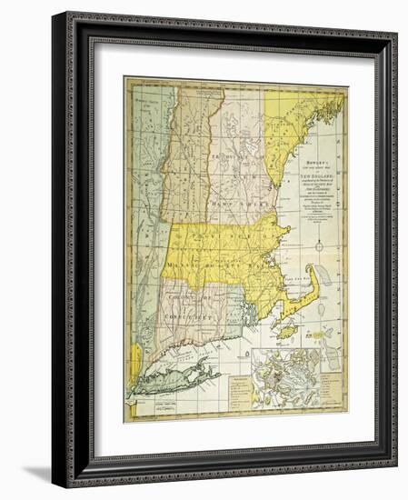 New England Map, C1775-null-Framed Giclee Print