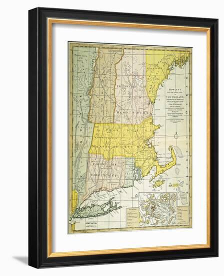 New England Map, C1775-null-Framed Giclee Print