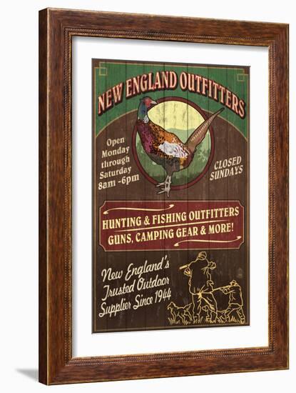 New England Outfitters - Pheasant-Lantern Press-Framed Art Print