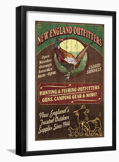 New England Outfitters - Pheasant-Lantern Press-Framed Art Print