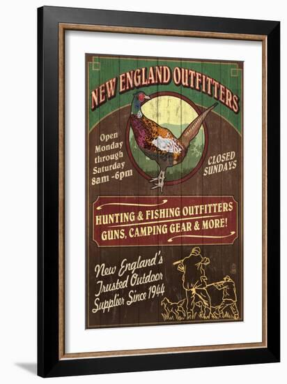 New England Outfitters - Pheasant-Lantern Press-Framed Art Print