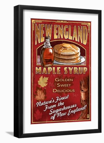 New England - Syrup-Lantern Press-Framed Art Print