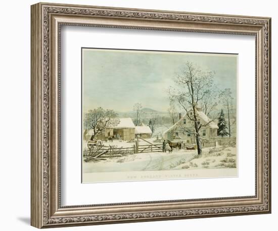 New England Winter Scene, 1861, Currier and Ives, Publishers-Mary Cassatt-Framed Premium Giclee Print