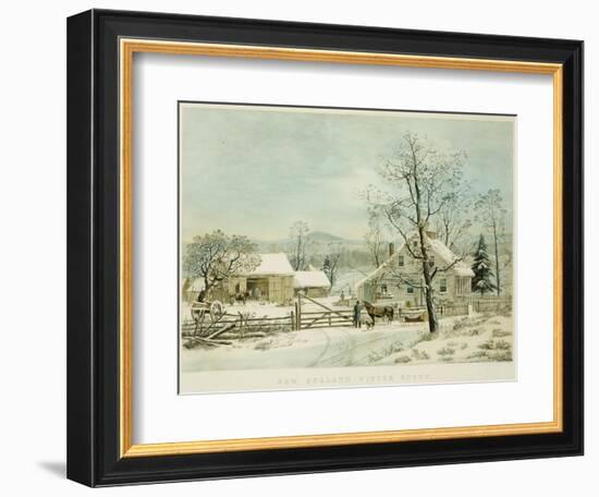 New England Winter Scene, 1861, Currier and Ives, Publishers-Mary Cassatt-Framed Premium Giclee Print