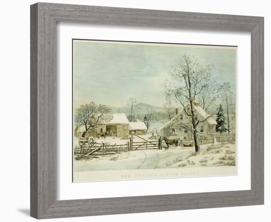 New England Winter Scene, 1861, Currier and Ives, Publishers-Mary Cassatt-Framed Giclee Print