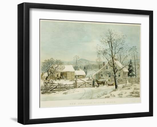 New England Winter Scene, 1861, Currier and Ives, Publishers-Mary Cassatt-Framed Giclee Print