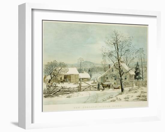 New England Winter Scene, 1861, Currier and Ives, Publishers-Mary Cassatt-Framed Giclee Print