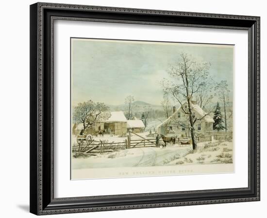 New England Winter Scene, 1861, Currier and Ives, Publishers-Mary Cassatt-Framed Giclee Print