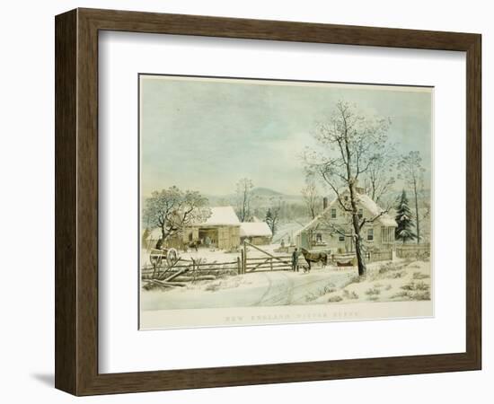 New England Winter Scene, 1861, Currier and Ives, Publishers-Mary Cassatt-Framed Giclee Print