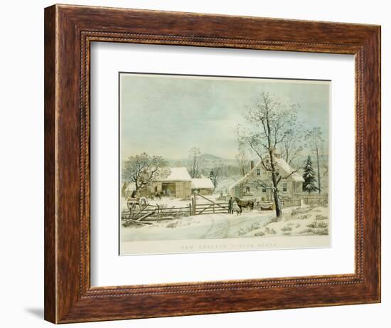 New England Winter Scene, 1861, Currier and Ives, Publishers-Mary Cassatt-Framed Giclee Print