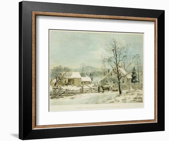 New England Winter Scene, 1861, Currier and Ives, Publishers-Mary Cassatt-Framed Giclee Print