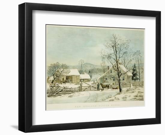 New England Winter Scene, 1861, Currier and Ives, Publishers-Mary Cassatt-Framed Giclee Print