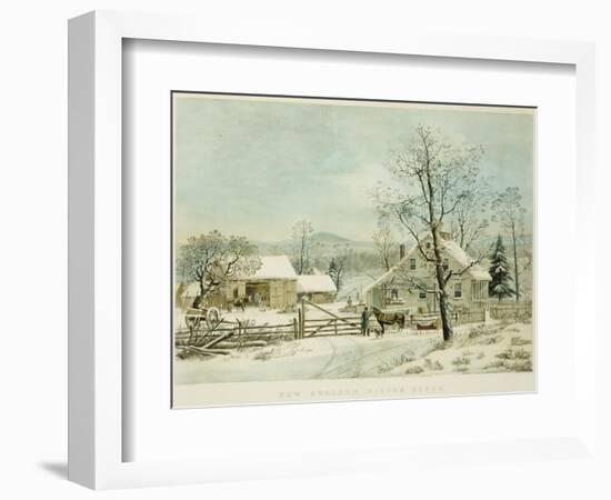 New England Winter Scene, 1861, Currier and Ives, Publishers-Mary Cassatt-Framed Giclee Print