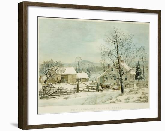 New England Winter Scene, 1861, Currier and Ives, Publishers-Mary Cassatt-Framed Giclee Print