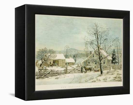 New England Winter Scene, 1861, Currier and Ives, Publishers-Mary Cassatt-Framed Premier Image Canvas