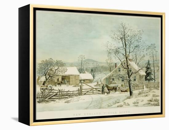New England Winter Scene, 1861, Currier and Ives, Publishers-Mary Cassatt-Framed Premier Image Canvas