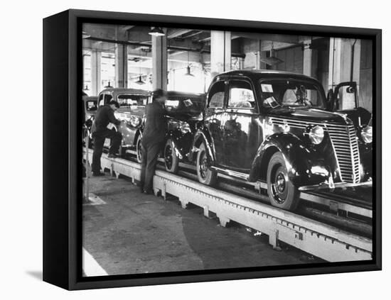 New Fiat Cars Sitting on the Assembly Line at the Fiat Auto Factory-Carl Mydans-Framed Premier Image Canvas