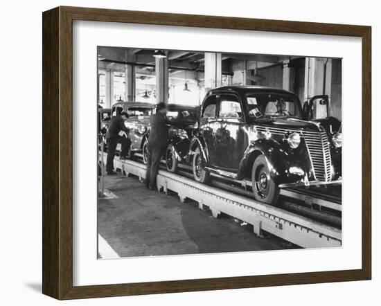 New Fiat Cars Sitting on the Assembly Line at the Fiat Auto Factory-Carl Mydans-Framed Photographic Print