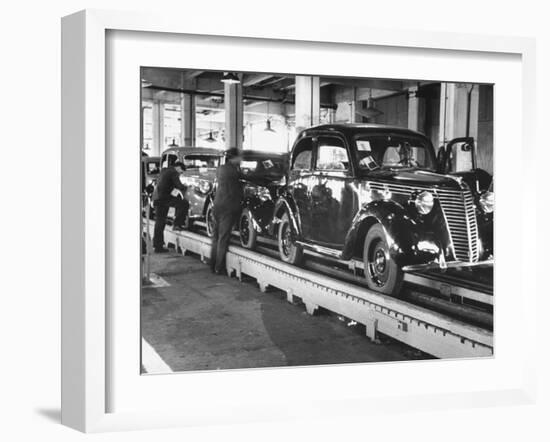 New Fiat Cars Sitting on the Assembly Line at the Fiat Auto Factory-Carl Mydans-Framed Photographic Print