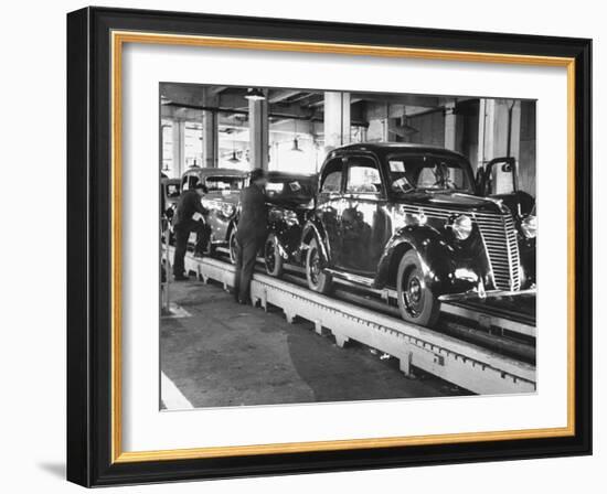 New Fiat Cars Sitting on the Assembly Line at the Fiat Auto Factory-Carl Mydans-Framed Photographic Print