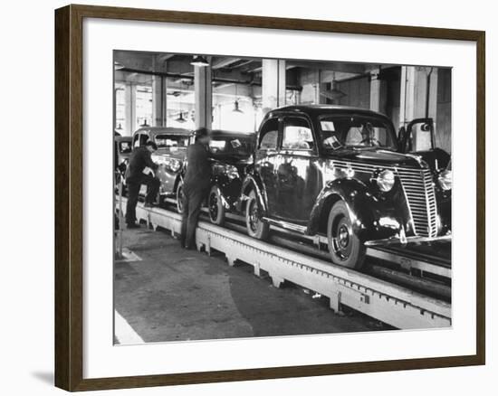 New Fiat Cars Sitting on the Assembly Line at the Fiat Auto Factory-Carl Mydans-Framed Photographic Print