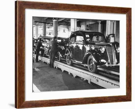 New Fiat Cars Sitting on the Assembly Line at the Fiat Auto Factory-Carl Mydans-Framed Photographic Print