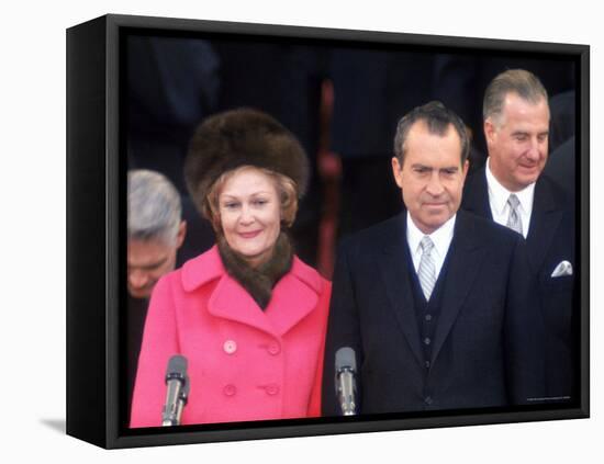 New First Lady Patricia Nixon with Her Husband, President Richard M. Nixon at His Inauguration-Henry Groskinsky-Framed Premier Image Canvas