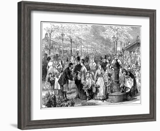 New Flower Market, Paris, 1874-null-Framed Giclee Print