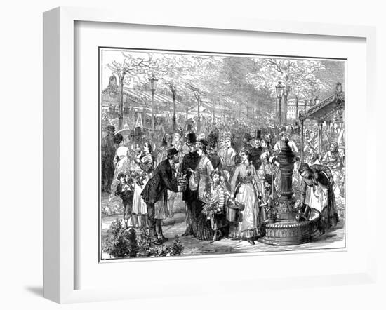 New Flower Market, Paris, 1874-null-Framed Giclee Print