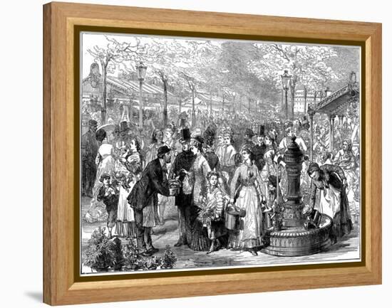 New Flower Market, Paris, 1874-null-Framed Premier Image Canvas