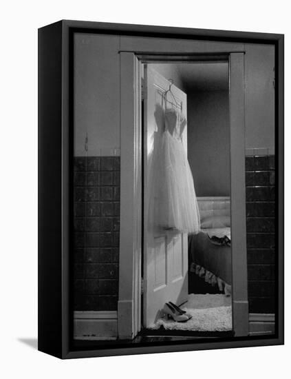 New Formal Dress and Shoes For 15 Year Old Girl, Going to Her First Formal Dance at Naval Armory-Cornell Capa-Framed Premier Image Canvas