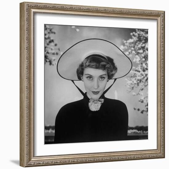 New French Hat For Spring-Nina Leen-Framed Photographic Print