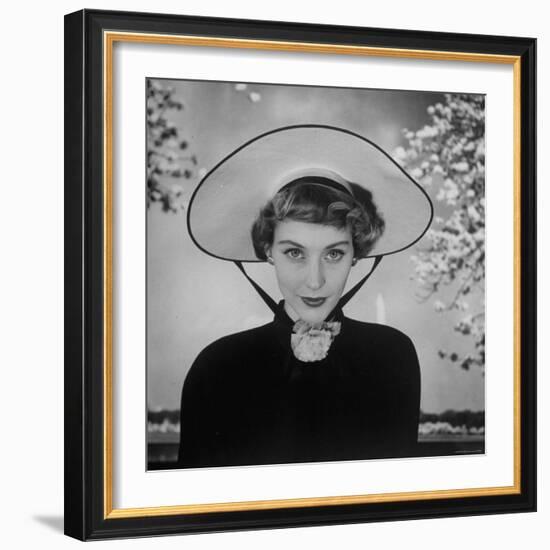 New French Hat For Spring-Nina Leen-Framed Photographic Print