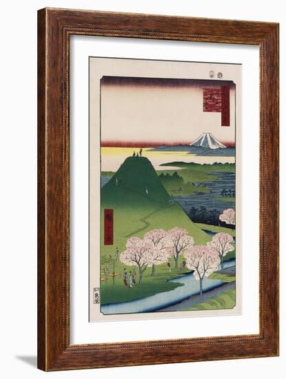 New Fuji, Meguro', from the Series 'One Hundred Views of Famous Places in Edo'-Utagawa Hiroshige-Framed Giclee Print