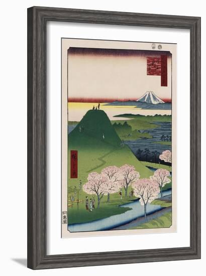 New Fuji, Meguro', from the Series 'One Hundred Views of Famous Places in Edo'-Ando Hiroshige-Framed Giclee Print