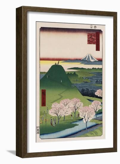 New Fuji, Meguro', from the Series 'One Hundred Views of Famous Places in Edo'-Ando Hiroshige-Framed Giclee Print