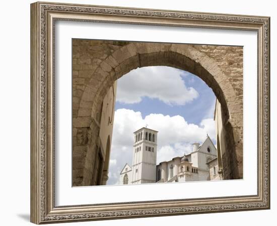 New Gate Assisi and View of the Franciscan Basilica, Assisi, Umbria, Italy-Olivieri Oliviero-Framed Photographic Print