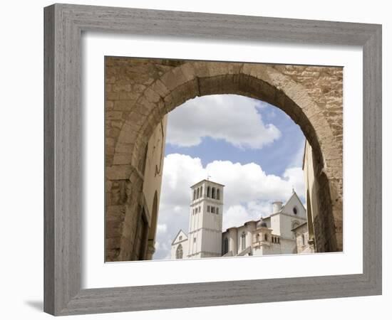 New Gate Assisi and View of the Franciscan Basilica, Assisi, Umbria, Italy-Olivieri Oliviero-Framed Photographic Print