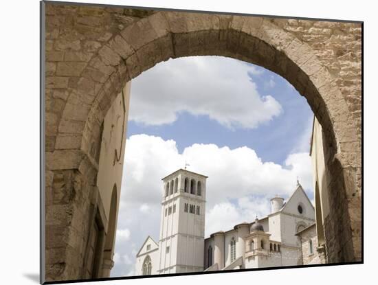 New Gate Assisi and View of the Franciscan Basilica, Assisi, Umbria, Italy-Olivieri Oliviero-Mounted Photographic Print
