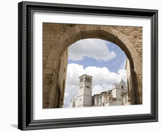 New Gate Assisi and View of the Franciscan Basilica, Assisi, Umbria, Italy-Olivieri Oliviero-Framed Photographic Print
